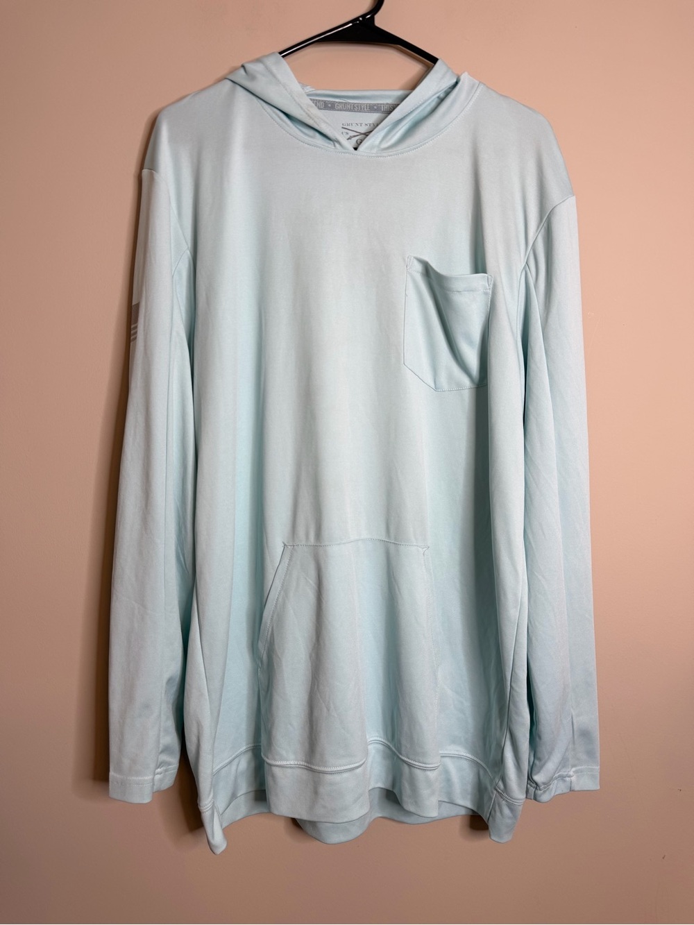 Grunt Style Mens Lightweight Blue Hoodie Size Large